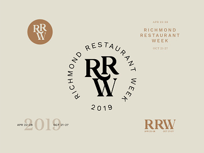 RRW Concept 2019 branding circle design logo monogram neutral restaurant restaurant branding typography work sans
