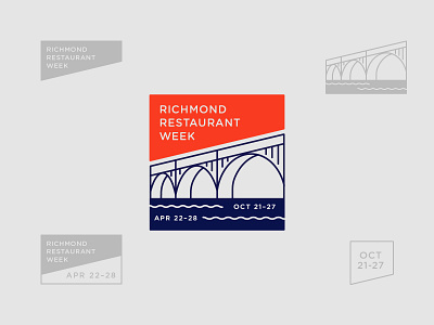 RRW Concepts branding bridge logo red white and blue restaurant branding richmond va virginia waves