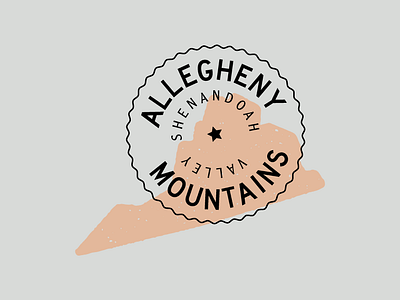 Allegheny Badge badge icon mountains typography vector virginia