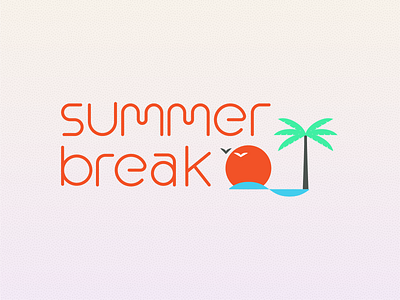 Campfire Summer Break 2019 break gradient illustration lettering palm simple summer sunset typography wave