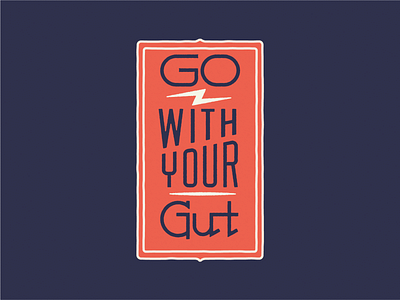 Go With Your Gut badge blue gather graphic illustration lettering red richmond texture typography white