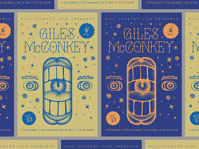 Giles McConkey Live dc design face gig poster illustration layout mouth november rva tattoo typography vector