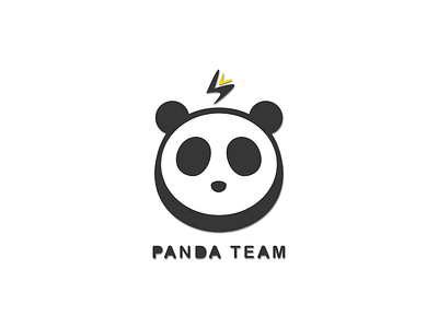 Panda black design flash logo panda write