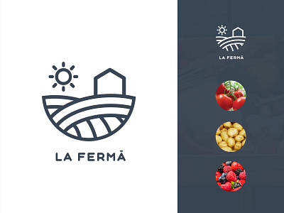 La Ferma branding clean farm icon logo modern simple