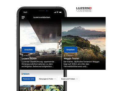 Lucerne city guide mobile app clean mobile app modern ui ux