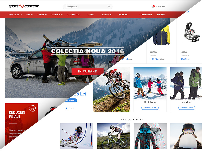 Sportconcept - Sports Retailer outdoor ski snowboard bootstrap grid website ui redesign shop store ecommerce