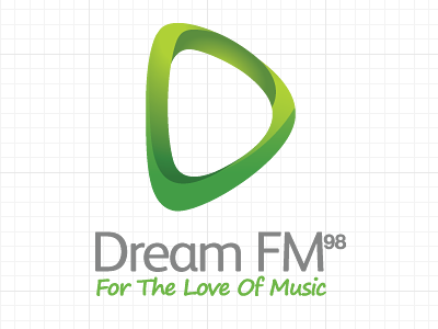 Dream Fm green identity logo online radio