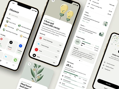 Sustainable Investment App app figma finance investment mobile stocks sustainable ui uidesign ux