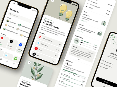 Sustainable Investment App app figma finance investment mobile stocks sustainable ui uidesign ux