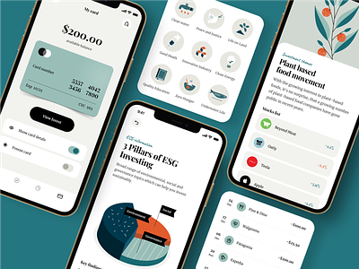 Sustainable finance mobile app ui bank design finance investment mobile ui ux