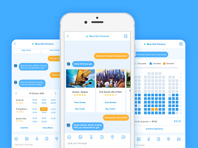 Buy Movie Ticket Mobile UI bots card chat chatbots cinema clean inspiration ios mobile movie ui ux