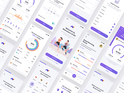 Health Fitness Mobile App UI UX app fitness graph health app ios mobile nutrition onboarding ui ux