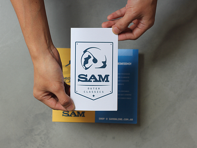 Brand design for SAM (shoe company) brand branding card company flyer identity logo print shoe shoes