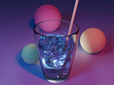 A sip of water 3d blender design graphic design illustration