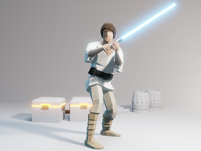 Low poly Luke Skywalker 3d blender design graphic design illustration star wars