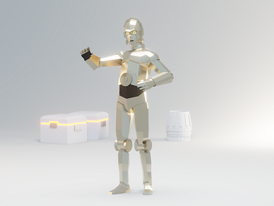 Star Wars C3PO 3d blender design graphic design illustration