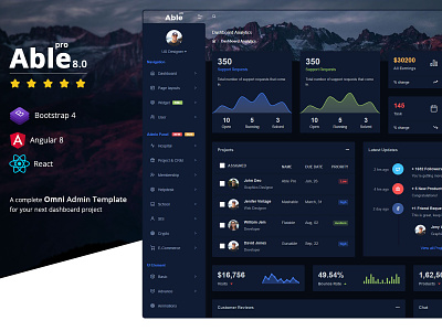 Able pro 8.0 Bootstrap 4, Angular 8 & React Redux Admin Template admin dashboard admin panel admin template angular 8 admin template angular admin template angular dashboard angular8 bootstrap 4 bootstrap 4 admin template bootstrap admin template branding creative admin dashboard creative admin template dashboard react react admin template react dashboard ui ux vector