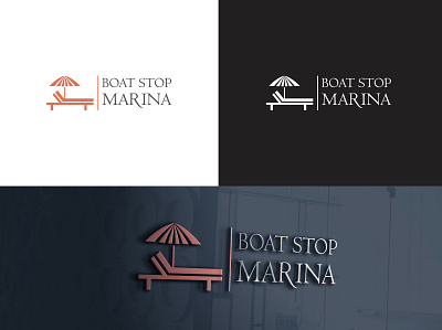 Boat Stop Marina Logo abstract logo branding design graphic design illustration logo logo design vector