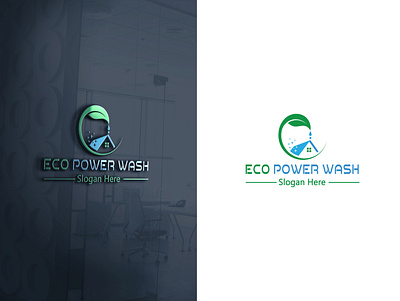 Eco Power Wash Logo abstract logo branding design graphic design illustration logo logo design vector