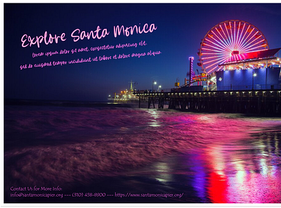 Santa Monica Travel Poster app branding design graphic design illustration logo typography ui ux vector