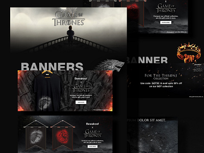 Game Of Thrones Campaign banner brand branding campaign creative design ecommerce game of thrones got graphic design interface layout manipulation photoshop product uiux userinterface web web design