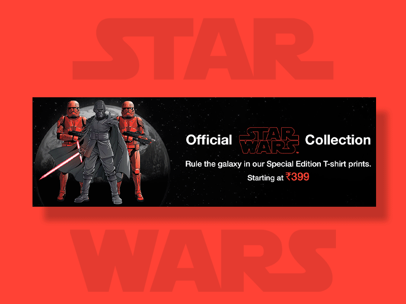 Official Star Wars banner #1 animation art banner branding colors creative design ecommerce galaxy gif graphic design landing page movie photoshop photoshop art star wars uiux video web web design