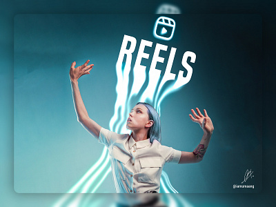 Instagram Reels Design art banner design colors creative graphic design illustration instagram interface liquid effect photoshop poster reels text typo typography