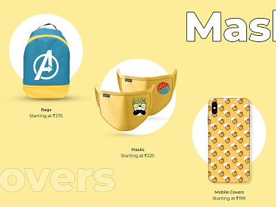 Product Showcase app branding color ecommerce fashion graphic design mask page photo product showcase ui web yellow