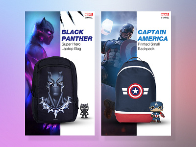 Marvel Bags bag clean colors creative design graphic design marvel photo simple social media social media ads social media post social media story toy ui uiux