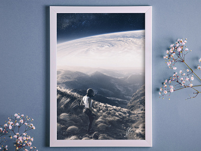 Mountain to Earth art art direction artwork color grading colors creative design display drawing earth graphic design illustration image manipulation matte painting photo photography photoshop photoshop art