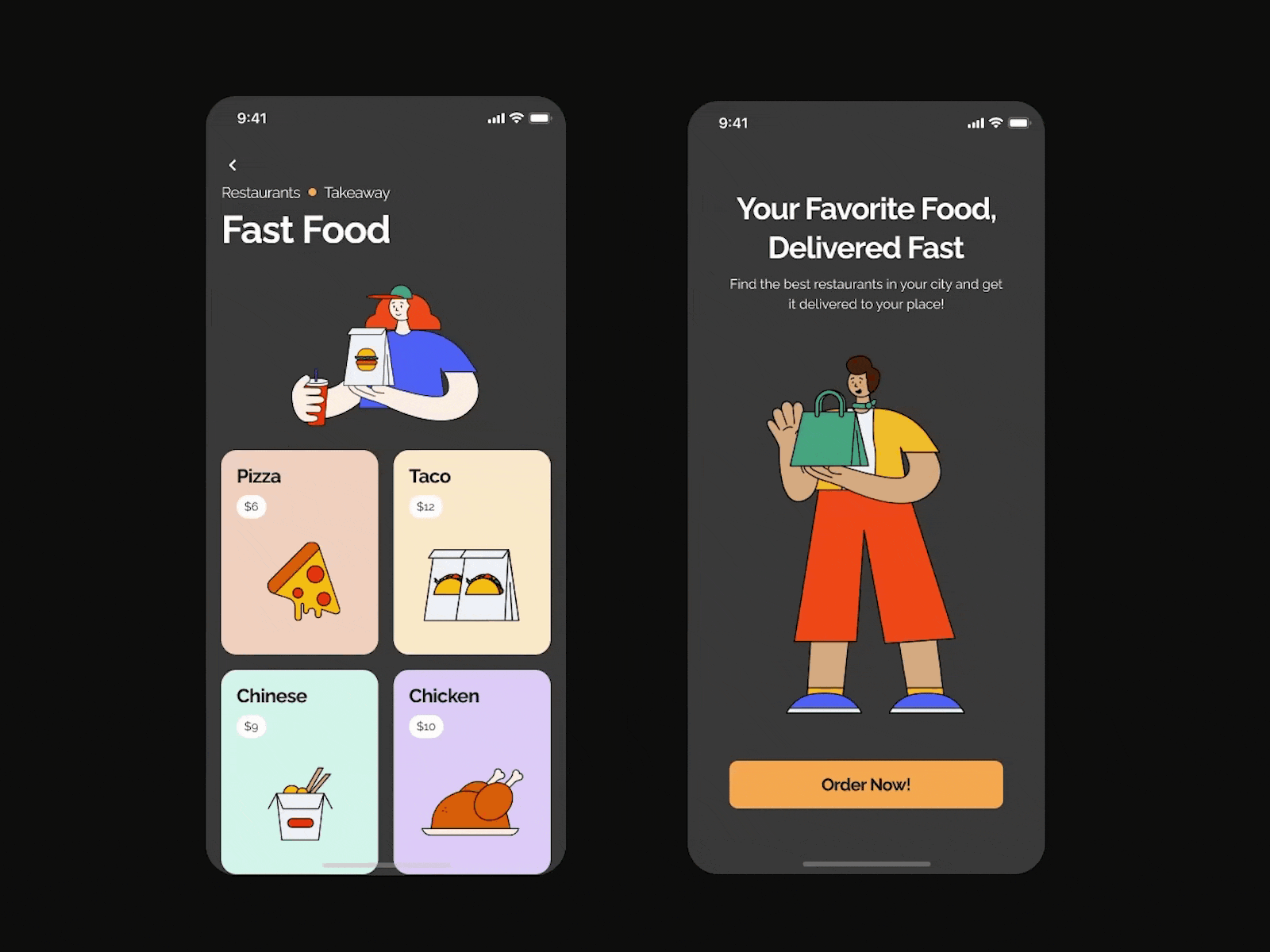 Food App Interaction using Figma