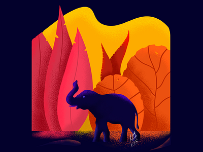 Little Elephant🐘 in the Artificial Jungle🎋 art creative designer logo digital art digital illustration doodle drawing elephant graphic designer illustrator jungle pink plant sketchmcolorful uiux web design