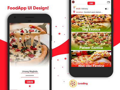 FoodApp UI Design app food graphic designer interation.interface layout pizza product prototype responsive ui design uiux uiux designer user interface ux web website wireframe