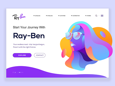 Rayben banner branding design flat illustration web