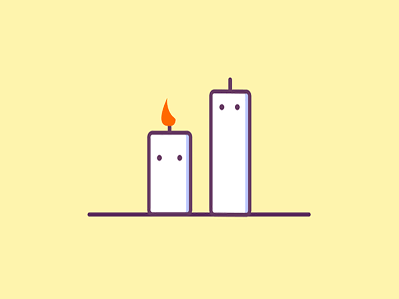 Blow out candles animation design gif illustration