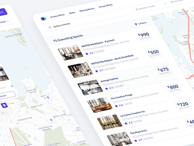 Coworking space search app
