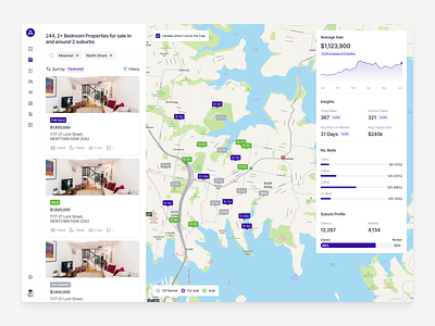 Property Insights Tool pt.3 buy clean design home interface manage map property real estate rent rental search simple ui ui design ux ux design web web app