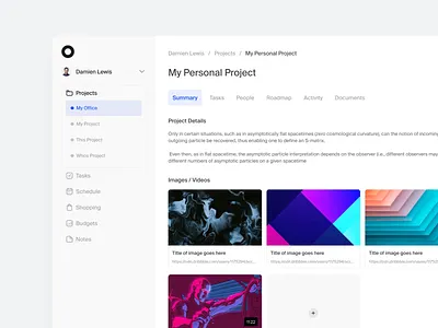 Project Details Panel pt.3 cards checklist clean design interface manage management minimal project project management saas simple software task ui ui design ux web web app