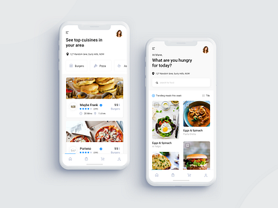 Takeaway Food App Design app clean delivery design food food app interaction interface ios iphone menu minimal mobile order receipes restaurant search takeaway ui ux