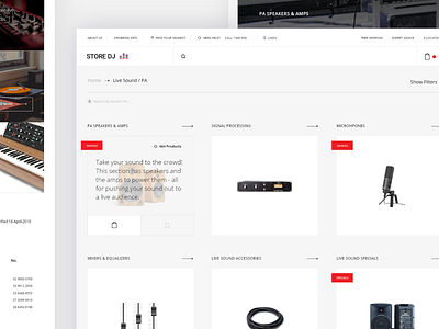 Music Store Landing Page v3 buy clean design ecommerce interface landing minimal music page search shop store store app synth ui ux web webdesign webpage website