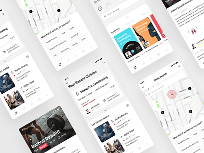 Fitness App pt.2 app clean design exerise fitness fitness app gym health healthy interface ios iphone minimal search train ui ux web work working out