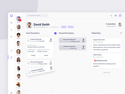 Medication Management Dashboard pt3 app card clean dash dashboard design doctor health healthcare interface management medication minimal page patient platform system ui ux web