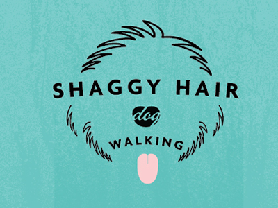 Shaggy Hair Dog Walking dog dog walking logo pet pet walking