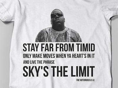 The Notorious B.I.G. biggie smalls ferrone irones rap skys the limit the notorious big tshirt