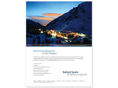 Ballard Spahr Resort Development Ads design graphic design