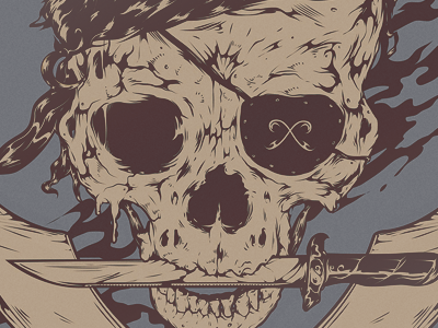 SCLWG clothing eyepatch horror illustration knife mutiny pirate print seadog skull tee teeth