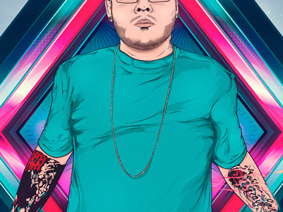 Johnny J. artwork color illustration music portrait tattoo