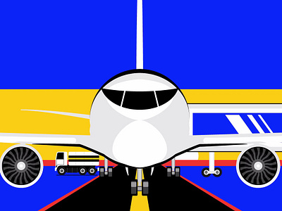 Front view of Airplane! aeroplane airplane airport animation explainer video flat front view illustraion minimal motion graphics
