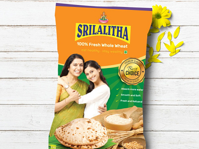 Srilalitha Wheat Flour Package Design By What a Story branding branding design corporate corporate design creative creative design illustraion package package design packaging packaging design product packaging professional design startup what a story