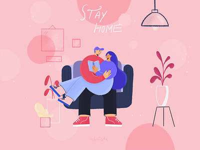 Stay home illustration